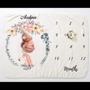Personalized unicorn milestone blanket